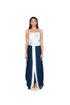 Handpainted Corset, Navy Tie-Dye Skirt with Cutdana EMB Throw